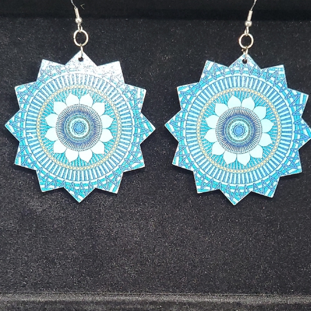 Blue Mandala Earrings